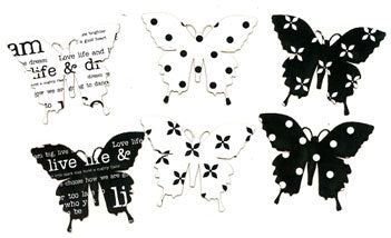 Silhouettes - Black & White Butterflies