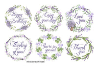 Lavender Wreaths Stickers