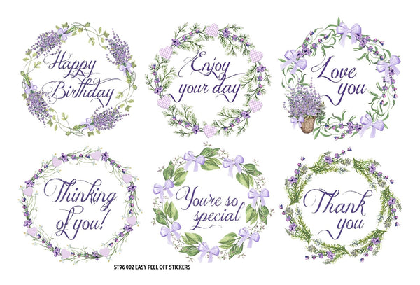 Lavender Wreaths Stickers