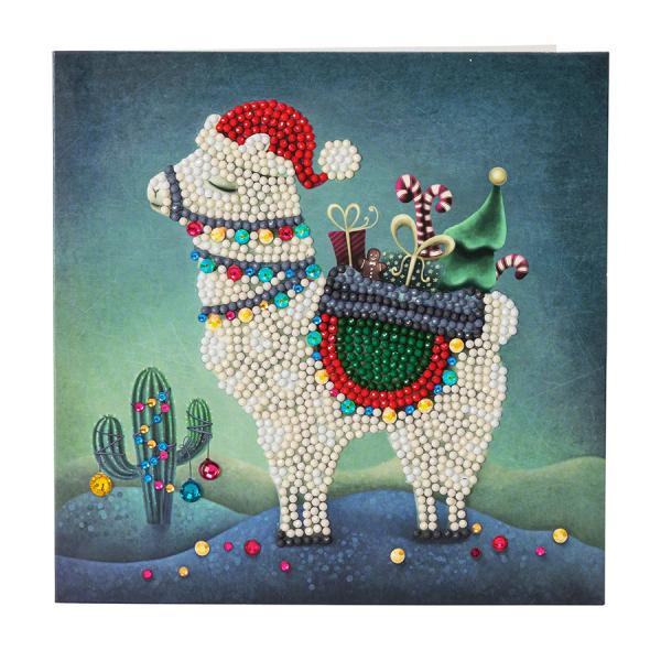 D.I.Y. Crystal Art Card Kit - Christmas Llama