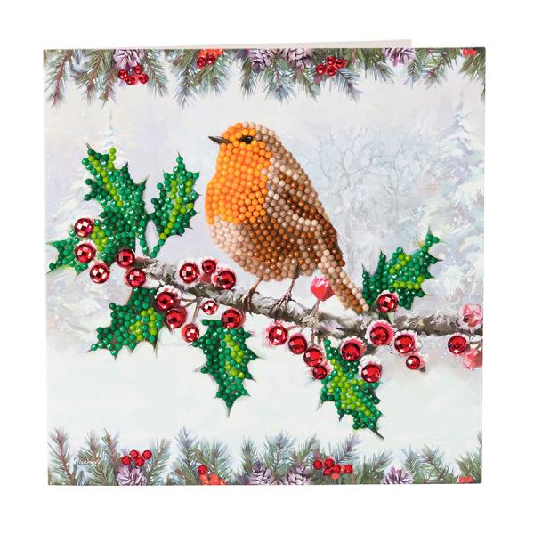 D.I.Y. Crystal Art Card Kit - Christmas Robin