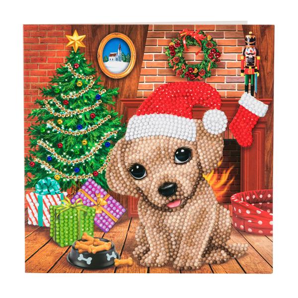 D.I.Y. Crystal Art Card Kit - Christmas Cosy Pup