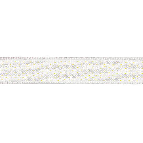 15mm Wide Ribbon Dazzle - White - Per Metre
