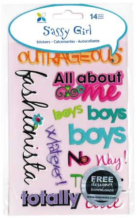 Sassy Puffy Title Stickers - Girl