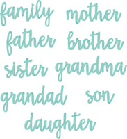 Decorative Die - Family Words Pack