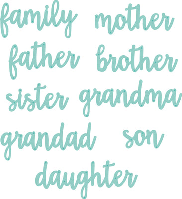 Decorative Die - Family Words Pack