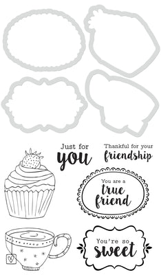 Decorative Die and Stamp Set - Sweet Friends