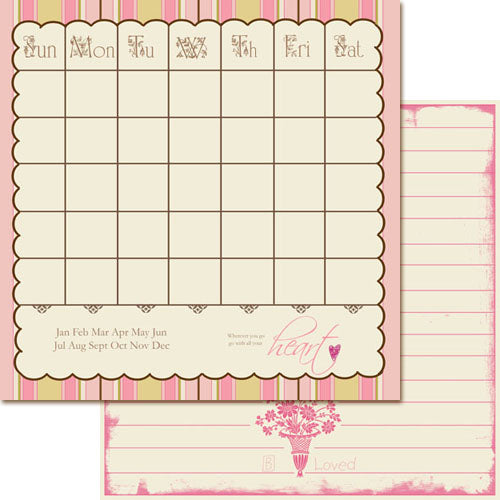 Love Heart Calendar Page