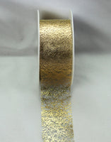 38mm Metallic Organza Ribbon Gold-White 20m