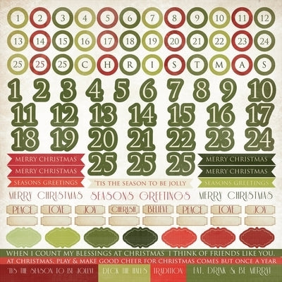 Christmas Carol Numbers Sticker Sheet