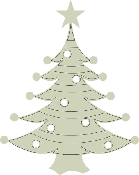 Christmas Tree with Star and Baubles