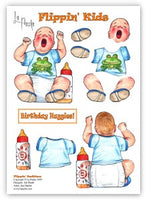 LaPashe Paper Tole Card Topper - Flippin Bedtime