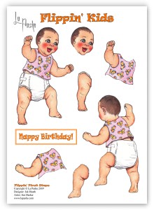 LaPashe Paper Tole Card Topper - Flippin First Steps