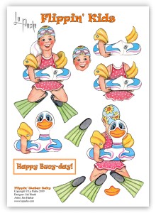 LaPashe Paper Tole Card Topper - Flippin Water Baby