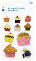 Clear Layered Stickers - Cupcakes