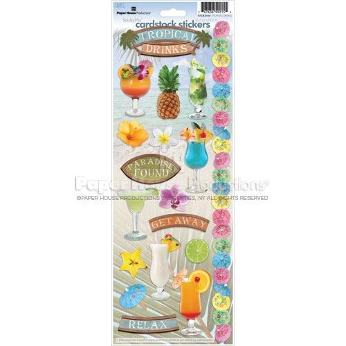 Tropical Drinks Cardstock Stickers